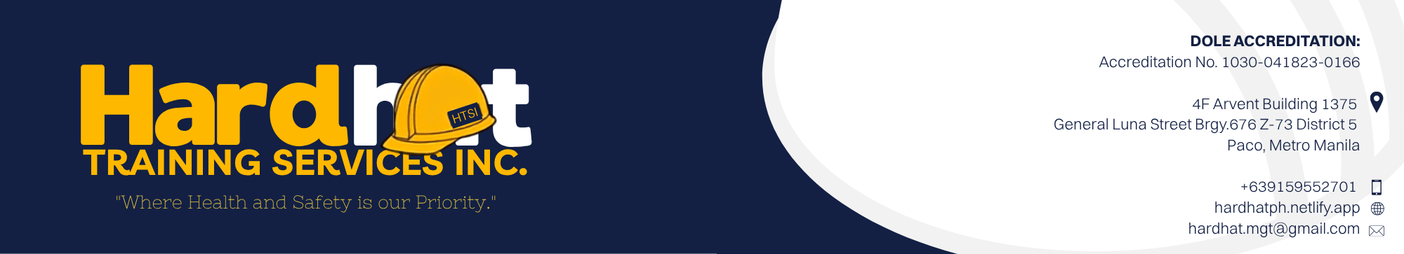 HardHat Training Services brand and contact design